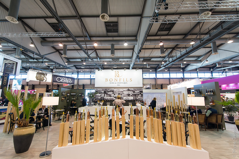 création stand d'exposition, Prowein, Vinisud, Vinexpo, Sirha, Sial, Bordeaux, Paris, Lyon, Montpellier