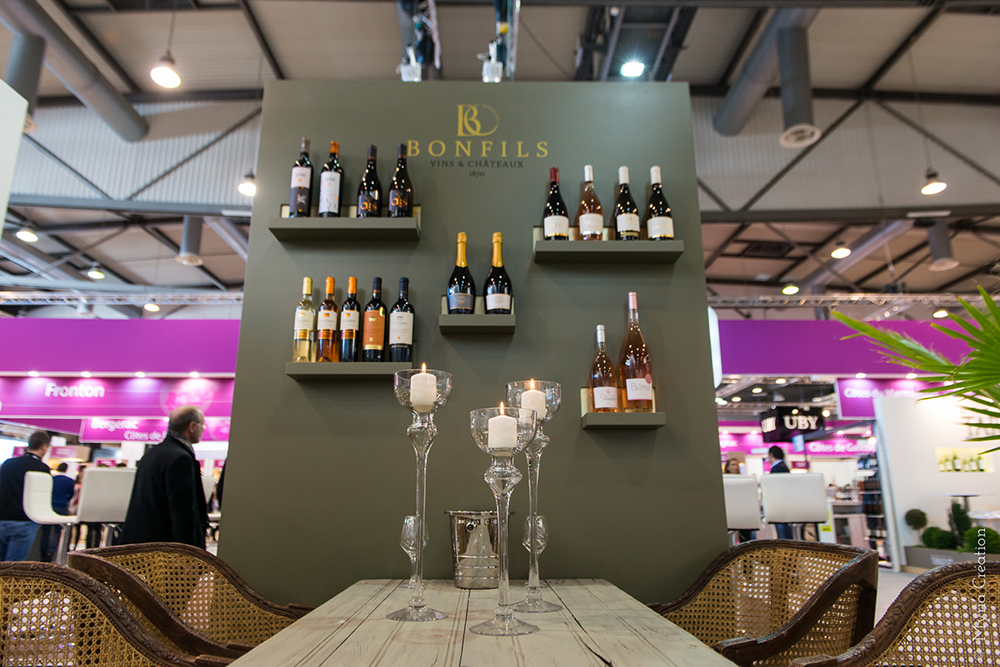 création stand d'exposition, ,Prowein, Vinisud, Vinexpo, Sirha, Sial, Bordeaux, Paris, Lyon, Montpellier